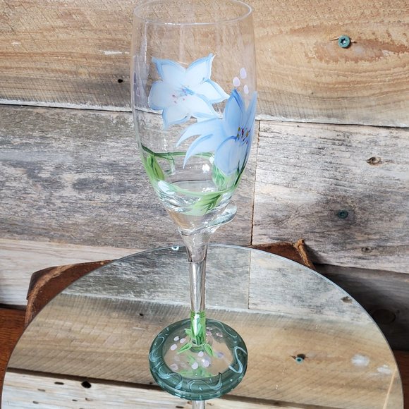 Handpainted Tulip Champagne Glass #3 - Picture 2 of 11